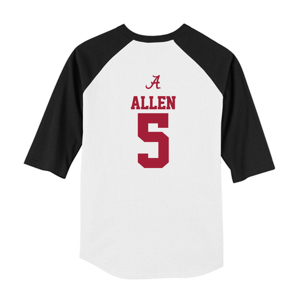 Alabama - NCAA Men's Basketball : Amari Allen - USA Raglan Youth Raglan T-Shirt-1