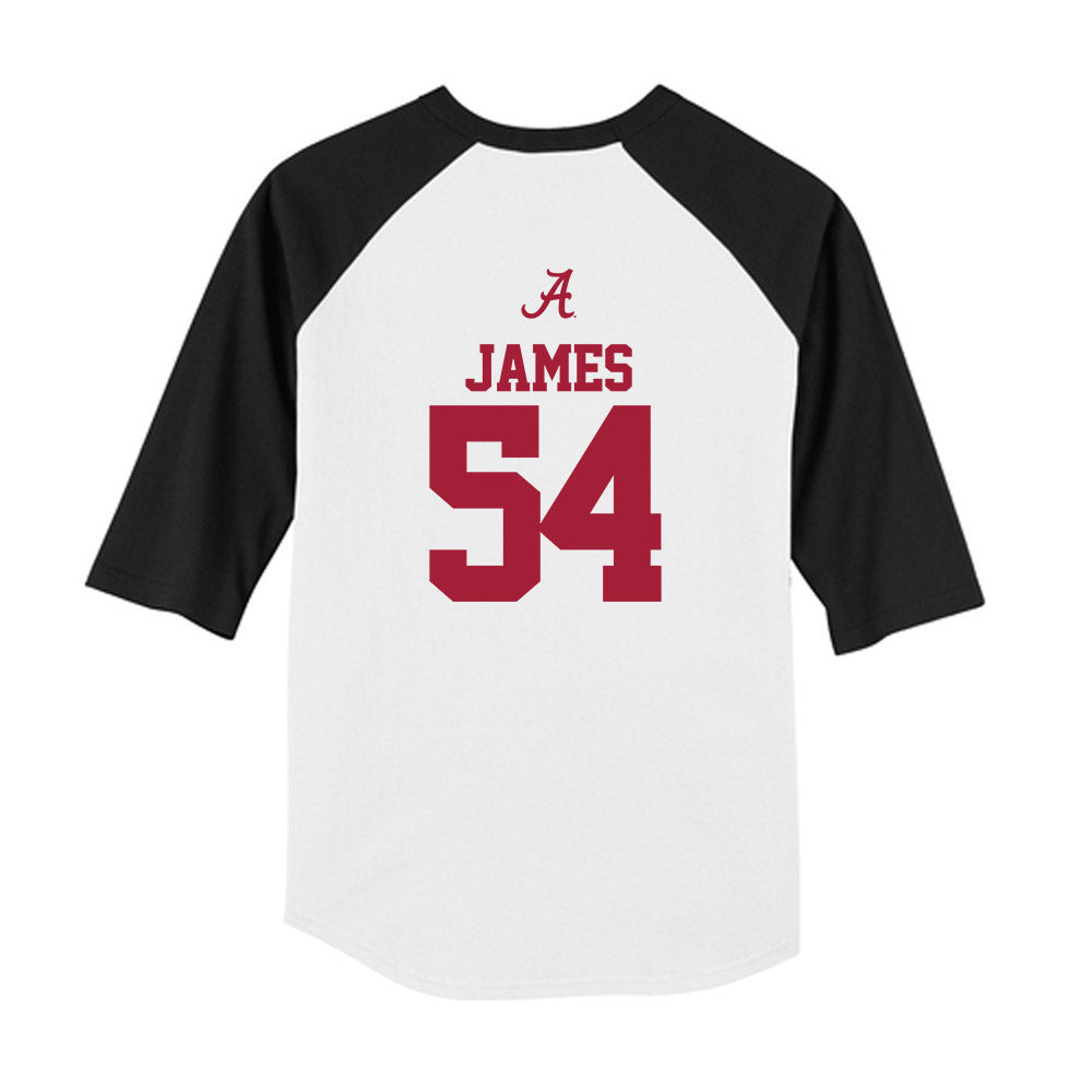 Alabama - NCAA Football : Jayvin James - USA Raglan Youth Raglan T-Shirt-1