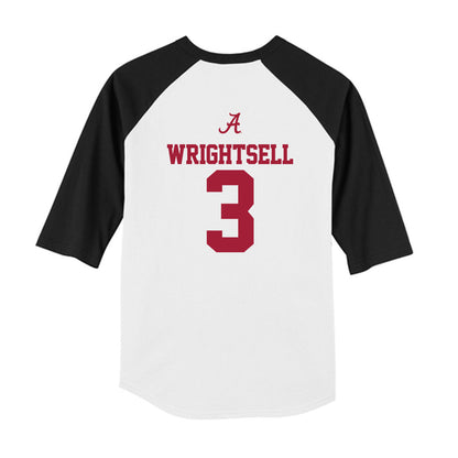 Alabama - NCAA Men's Basketball : Latrell Wrightsell - USA Raglan Youth Raglan T-Shirt-1