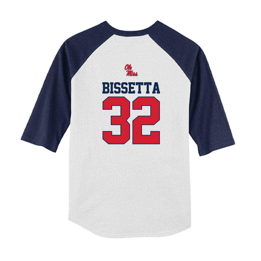 Ole Miss - NCAA Baseball : Tristan Bissetta - USA Youth Raglan T-Shirt-1