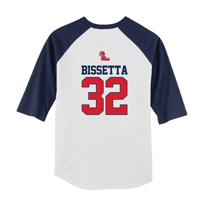 Ole Miss - NCAA Baseball : Tristan Bissetta - USA Youth Raglan T-Shirt-1