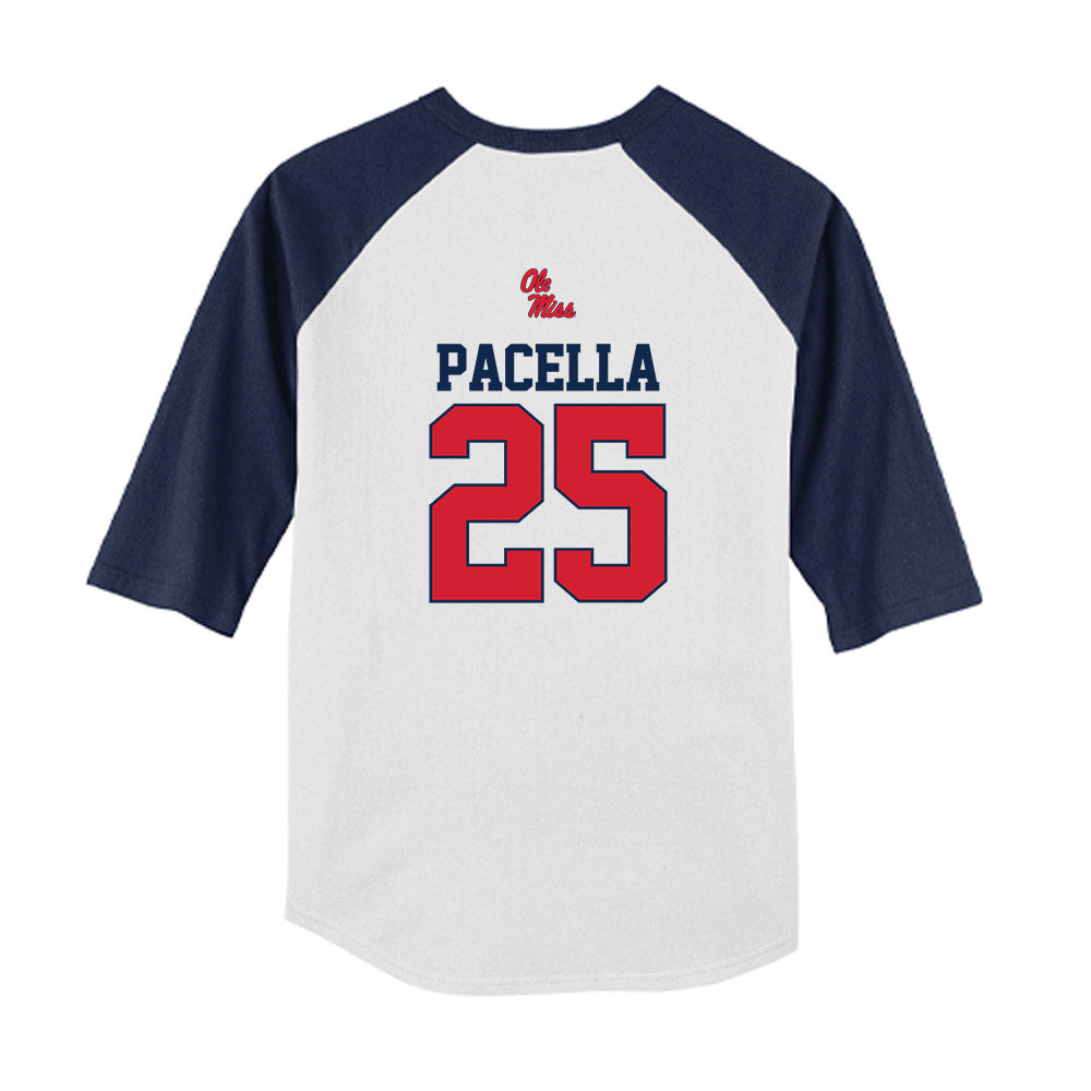 Ole Miss - NCAA Baseball : Daniel Pacella - USA Youth Raglan T-Shirt-1