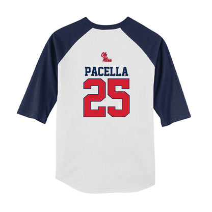 Ole Miss - NCAA Baseball : Daniel Pacella - USA Youth Raglan T-Shirt-1