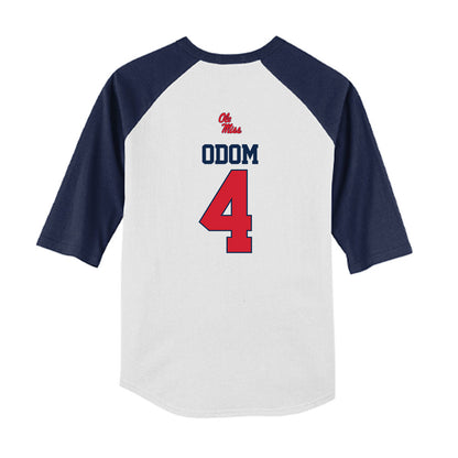 Ole Miss - NCAA Baseball : Leo Odom - USA Youth Raglan T-Shirt-1