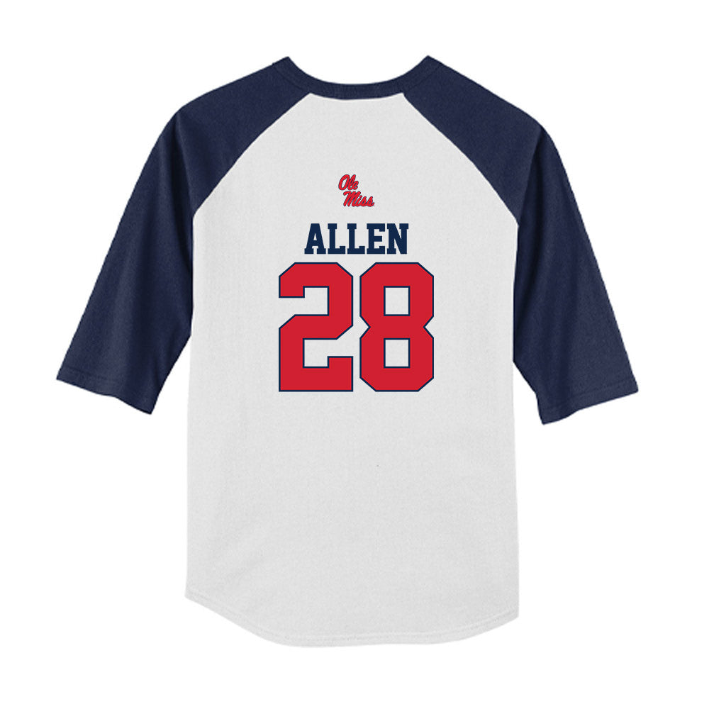 Ole Miss - NCAA Baseball : Noah Allen - USA Youth Raglan T-Shirt-1