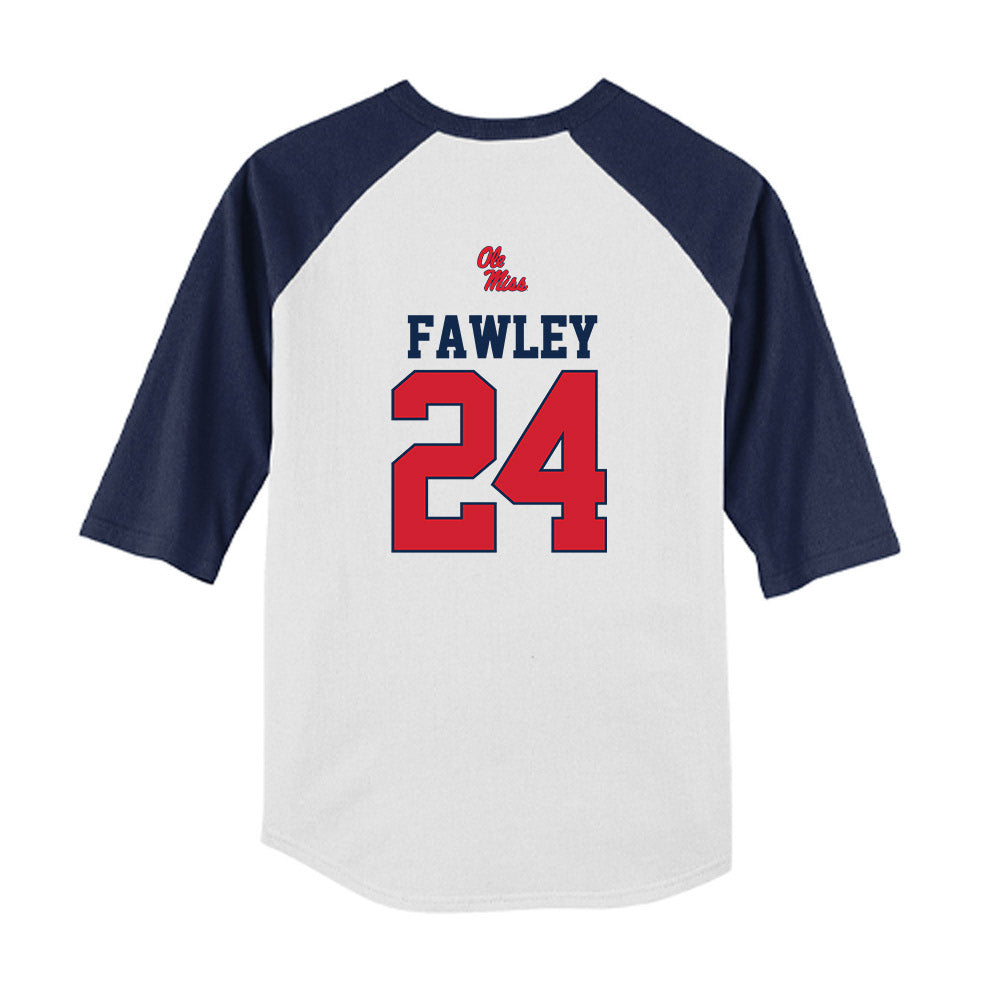 Ole Miss - NCAA Baseball : Austin Fawley - USA Youth Raglan T-Shirt-1