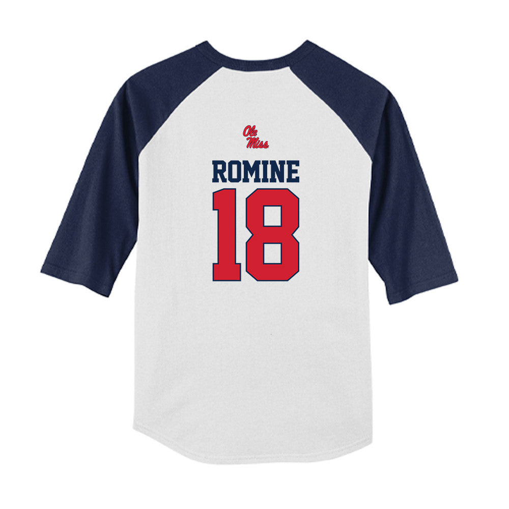 Ole Miss - NCAA Baseball : Luke Romine - USA Youth Raglan T-Shirt-1