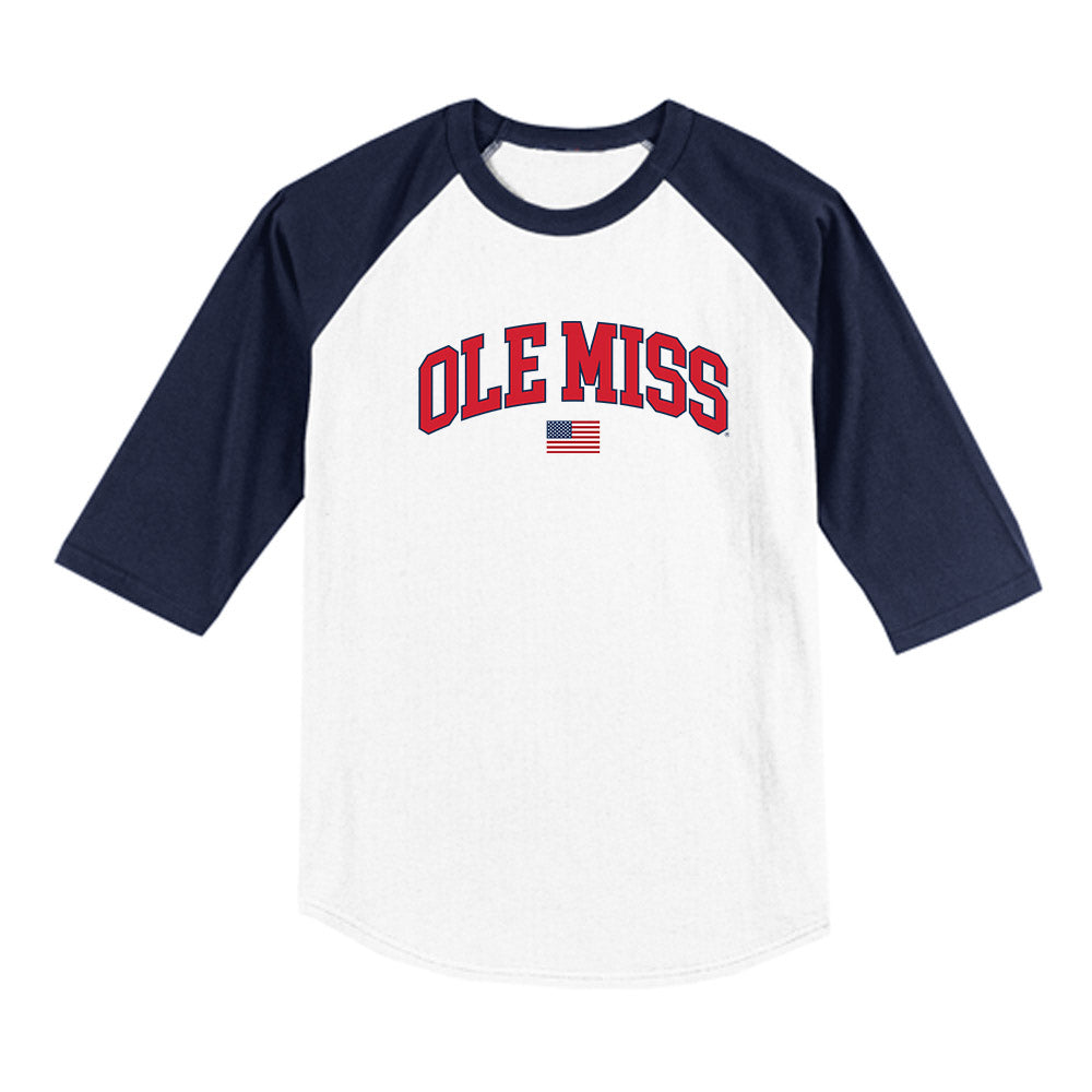 Ole Miss - NCAA Baseball : Tristan Bissetta - USA Raglan Shirt-0