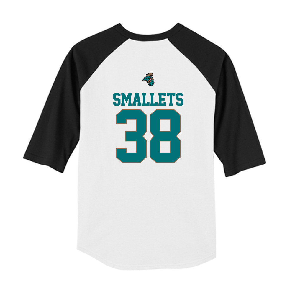 Coastal Carolina - NCAA Baseball : Jackson Smallets - USA Youth Raglan T-Shirt-1