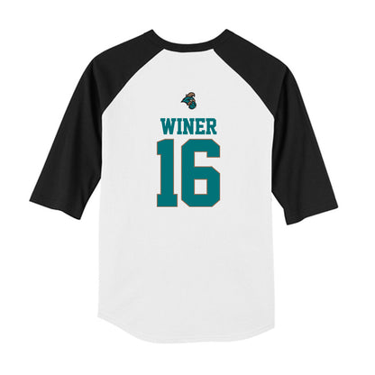 Coastal Carolina - NCAA Baseball : Jackson Winer - USA Youth Raglan T-Shirt-1