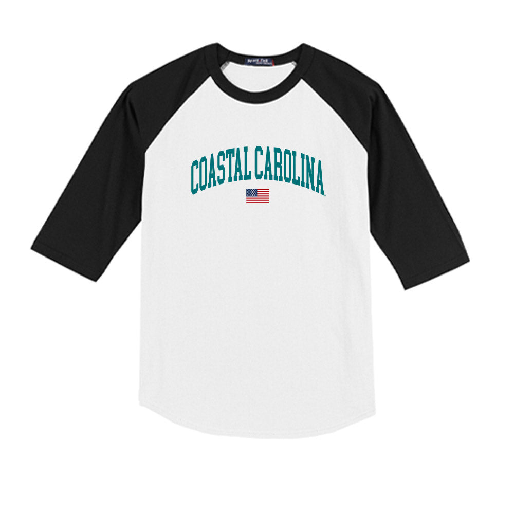 Coastal Carolina - NCAA Baseball : Jackson Smallets - USA Youth Raglan T-Shirt-0