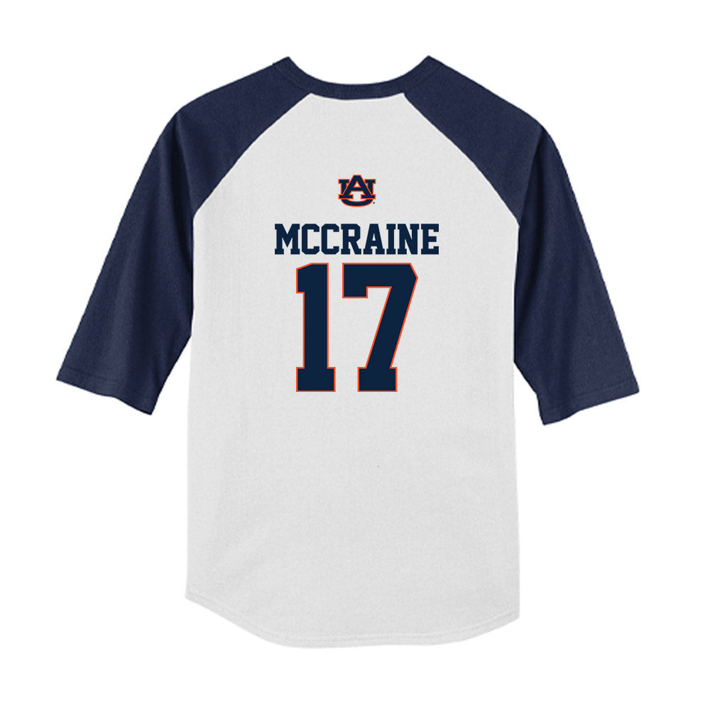 Auburn - NCAA Baseball : Mason McCraine - USA Youth Raglan T-Shirt-1