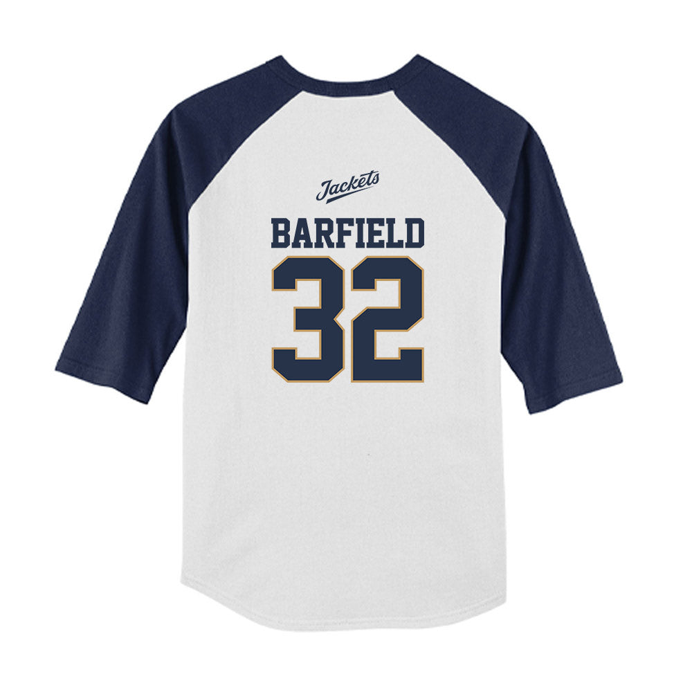 Georgia Tech - NCAA Baseball : Brett Barfield - USA Youth Raglan T-Shirt-1