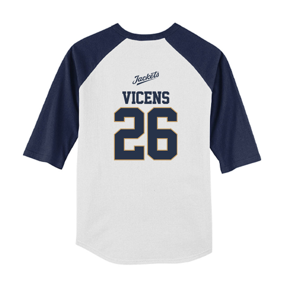Georgia Tech - NCAA Baseball : Jamie Vicens - USA Youth Raglan T-Shirt-1