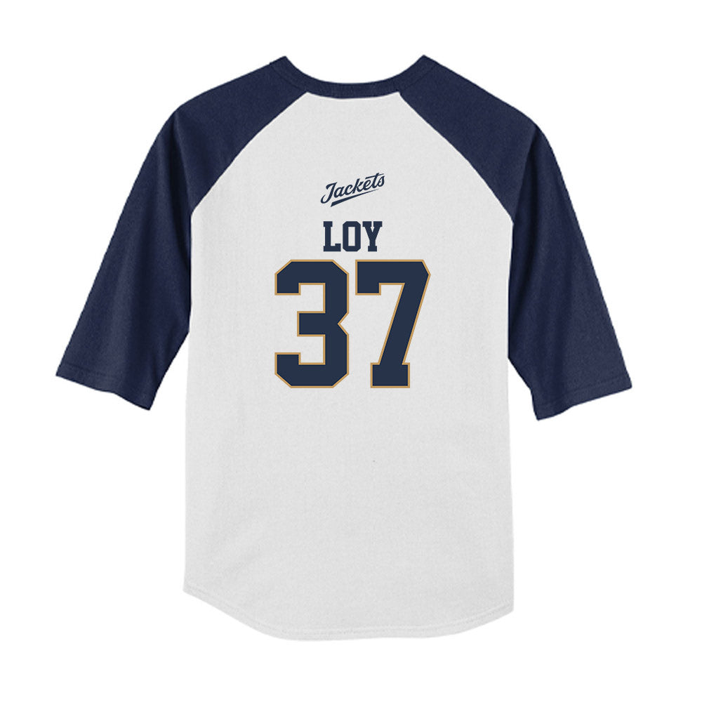 Georgia Tech - NCAA Baseball : Dylan Loy - USA Youth Raglan T-Shirt-1
