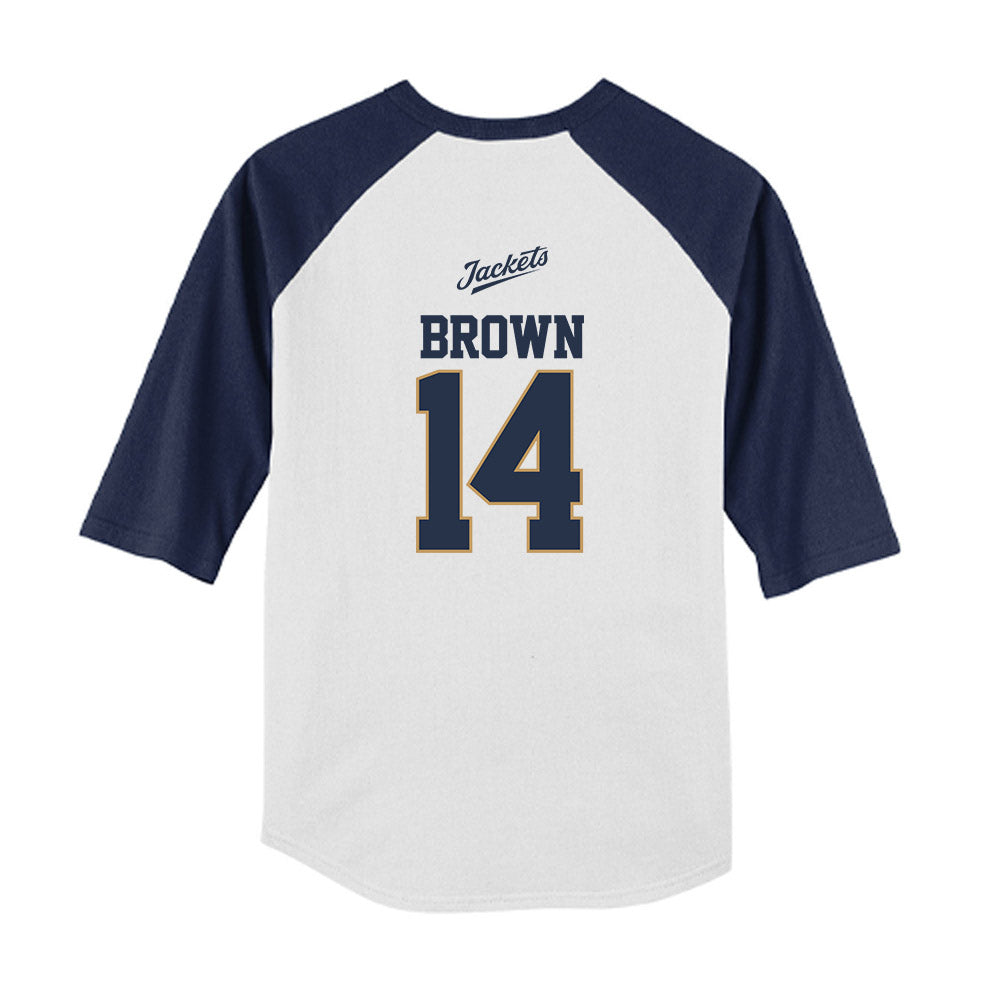 Georgia Tech - NCAA Baseball : Cade Brown - USA Youth Raglan T-Shirt-1