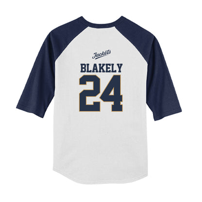 Georgia Tech - NCAA Baseball : Jackson Blakely - USA Youth Raglan T-Shirt-1