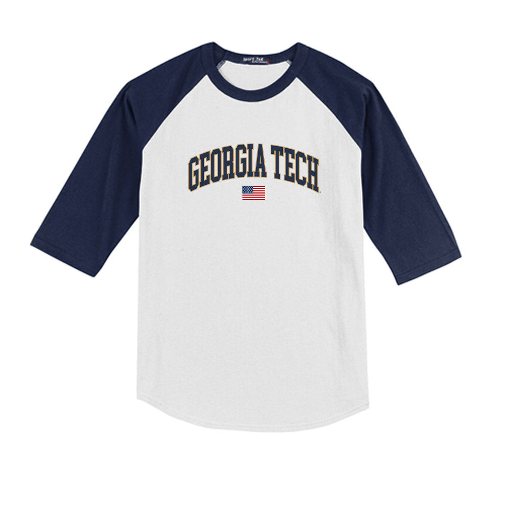 Georgia Tech - NCAA Baseball : Adam Mckelvey - USA Youth Raglan T-Shirt-0