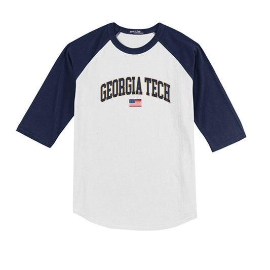 Georgia Tech - NCAA Baseball : Dimitri Angelakos - USA Youth Raglan T-Shirt-0