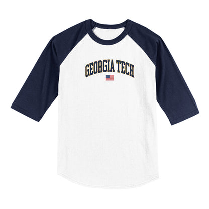 Georgia Tech - NCAA Baseball : Coleman Lewis - USA Raglan Shirt-0