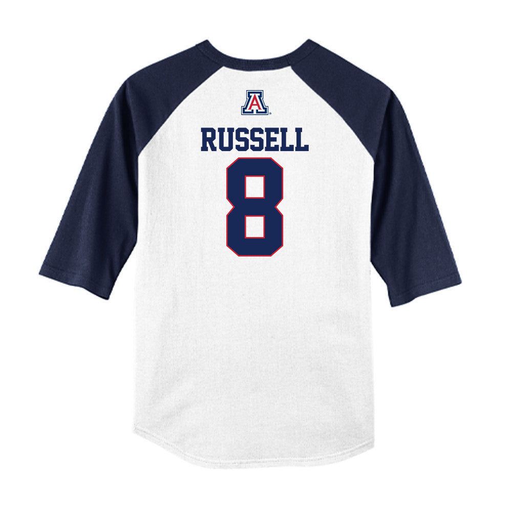Arizona - NCAA Baseball : Mason Russell - USA Raglan Raglan Shirt-1