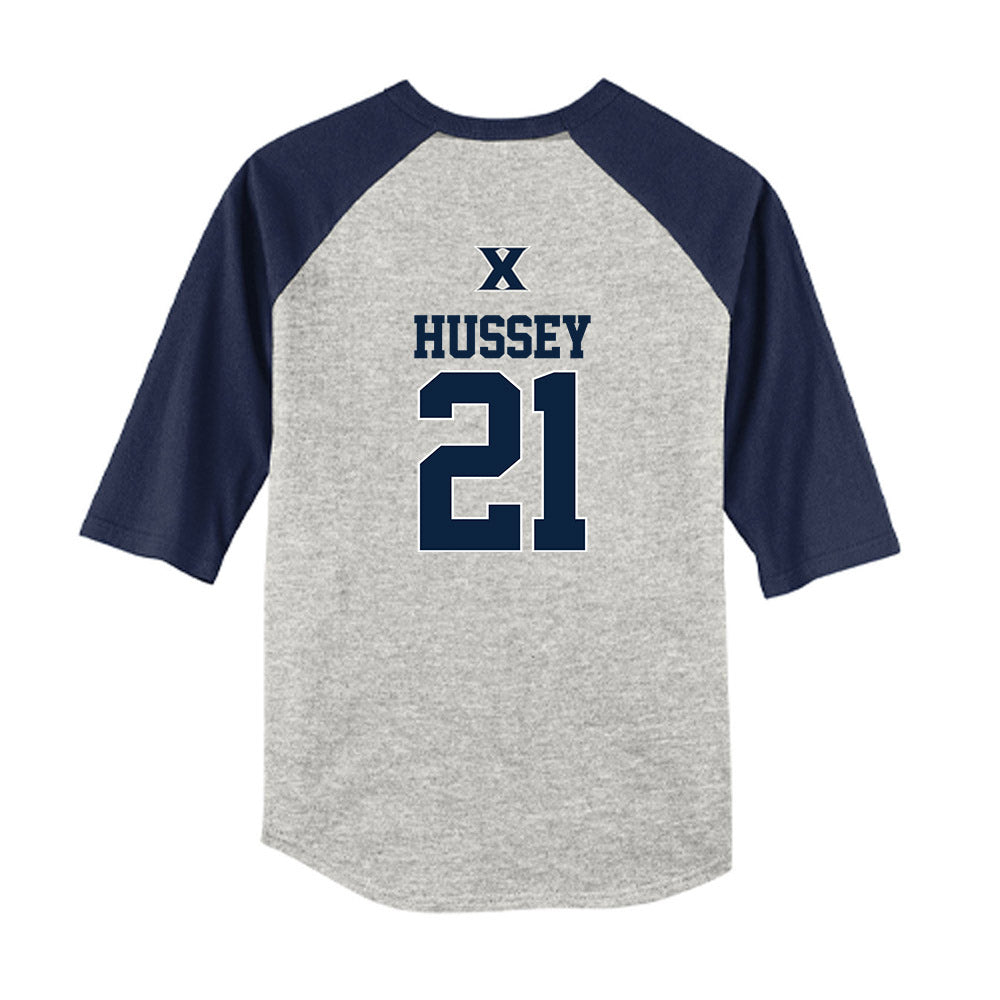 Xavier - NCAA Baseball : Ryan Hussey - USA Youth Raglan T-Shirt-1