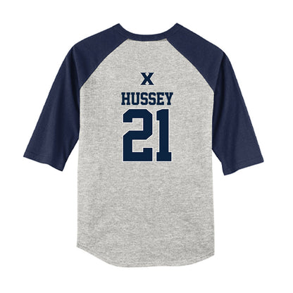 Xavier - NCAA Baseball : Ryan Hussey - USA Youth Raglan T-Shirt-1