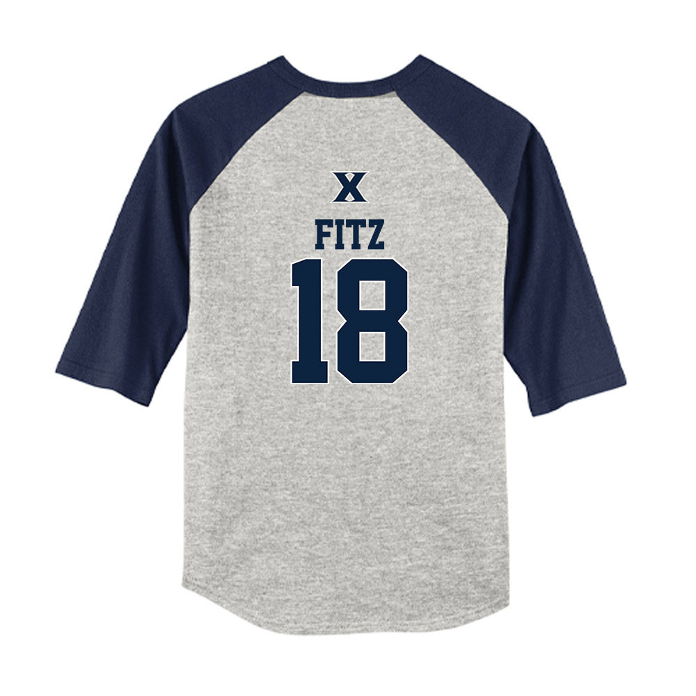 Xavier - NCAA Baseball : Jonathan Fitz - USA Youth Raglan T-Shirt-1