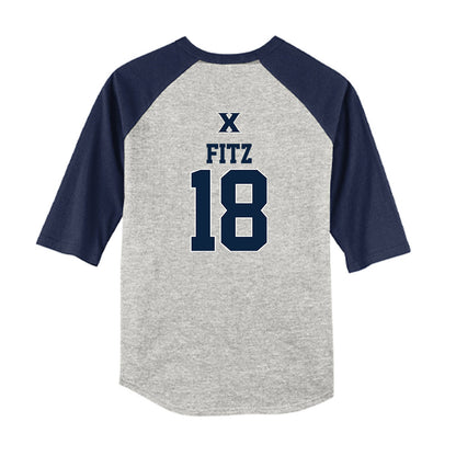Xavier - NCAA Baseball : Jonathan Fitz - USA Youth Raglan T-Shirt-1