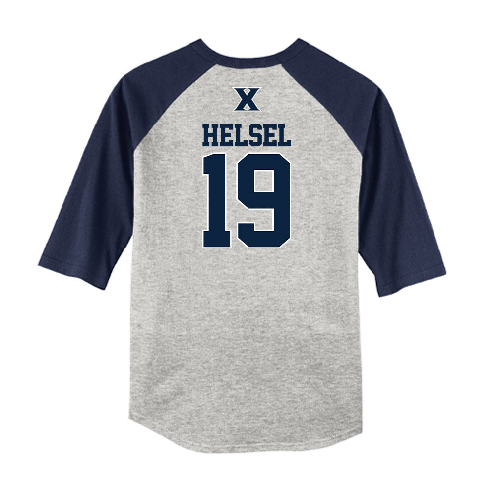 Xavier - NCAA Baseball : Garrett Helsel - USA Raglan Shirt-1