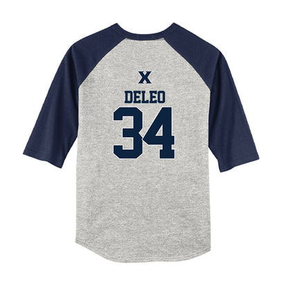 Xavier - NCAA Baseball : Asher DeLeo - USA Youth Raglan T-Shirt-1