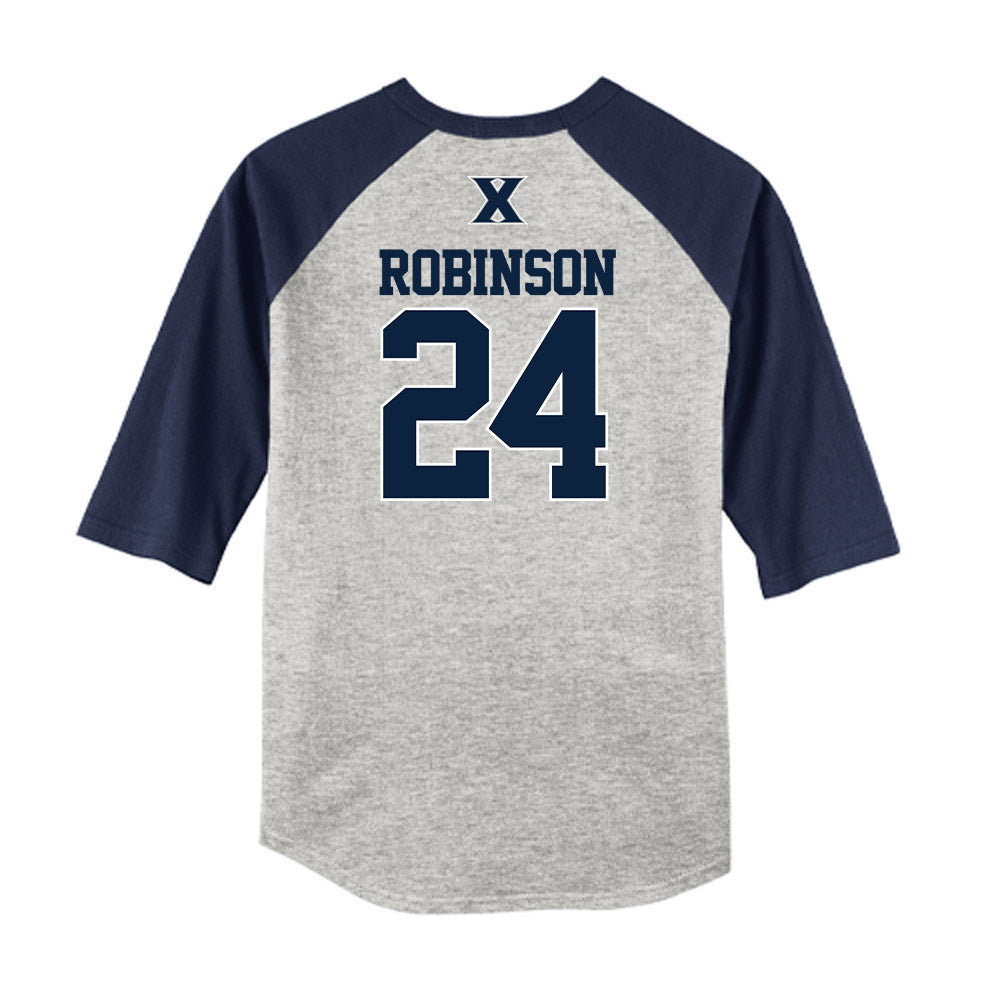 Xavier - NCAA Baseball : Cooper Robinson - USA Raglan Shirt-1