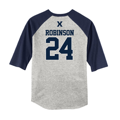 Xavier - NCAA Baseball : Cooper Robinson - USA Raglan Shirt-1