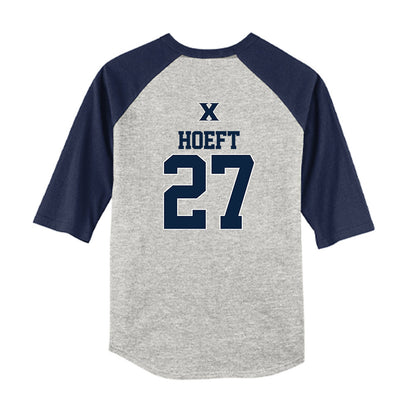 Xavier - NCAA Baseball : Sam Hoeft - USA Youth Raglan T-Shirt-1