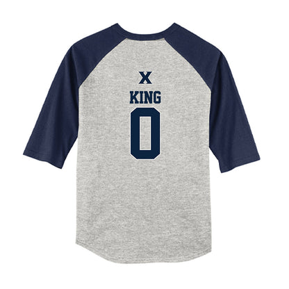 Xavier - NCAA Baseball : Alex King - USA Youth Raglan T-Shirt-1