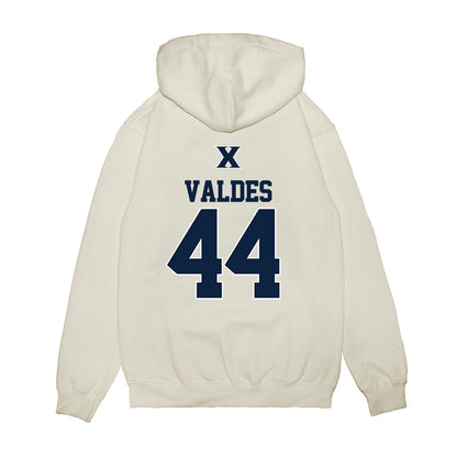 Xavier - NCAA Baseball : Jorge Valdes - USA Premium Hooded Sweatshirt-1