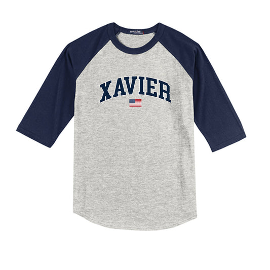 Xavier - NCAA Baseball : Joey Young - USA Youth Raglan T-Shirt-0