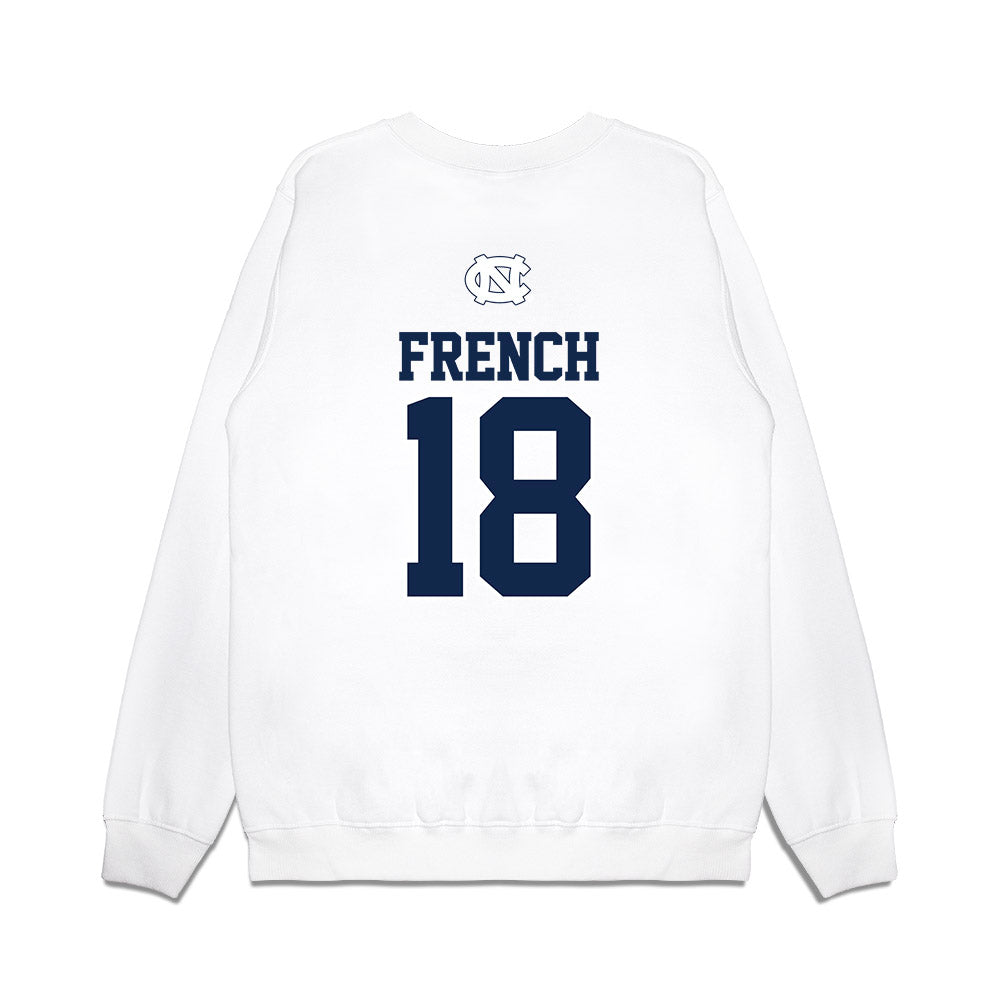 UNC - NCAA Baseball : Carter French - USA Premium Crewneck Sweatshirt-1