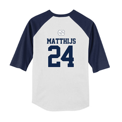 UNC - NCAA Baseball : Matthew Matthijs - USA Youth Raglan T-Shirt-1