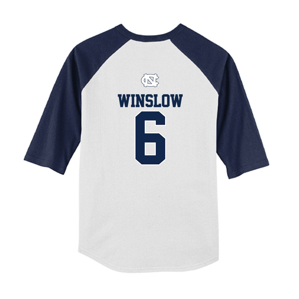 UNC - NCAA Baseball : Macon Winslow - USA Youth Raglan T-Shirt-1