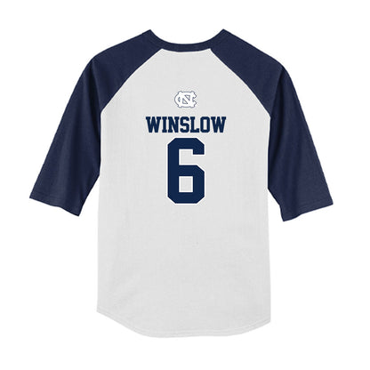 UNC - NCAA Baseball : Macon Winslow - USA Youth Raglan T-Shirt-1