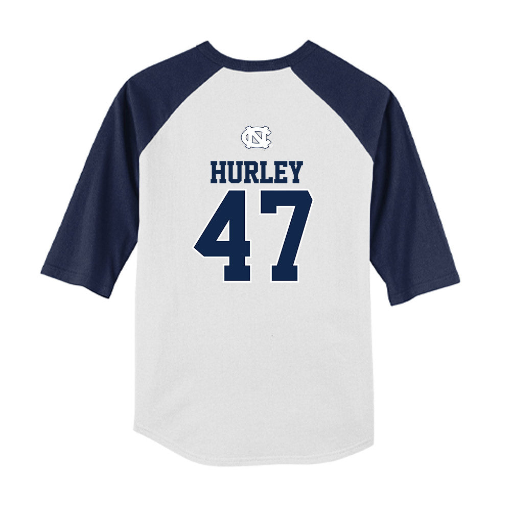 UNC - NCAA Baseball : Sean Hurley - USA Youth Raglan T-Shirt-1