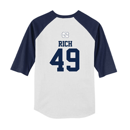 UNC - NCAA Baseball : Amos Rich - USA Youth Raglan T-Shirt-1