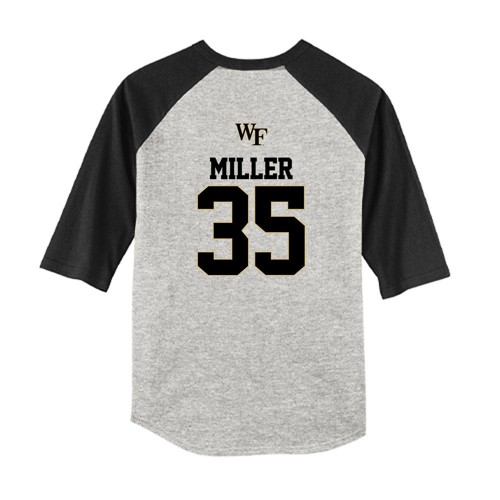 Wake Forest - NCAA Baseball : Griffin Miller - USA Youth Raglan T-Shirt-1