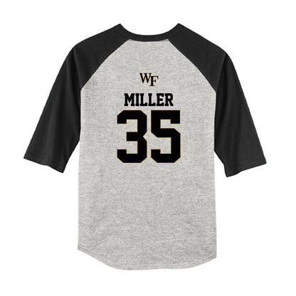 Wake Forest - NCAA Baseball : Griffin Miller - USA Youth Raglan T-Shirt-1