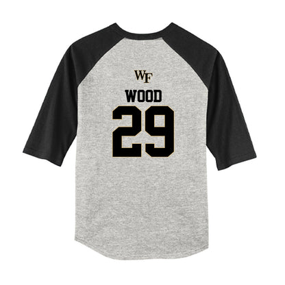 Wake Forest - NCAA Baseball : Tyler Wood - USA Youth Raglan T-Shirt-1
