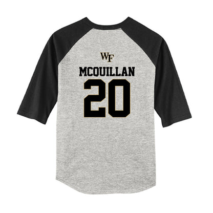Wake Forest - NCAA Baseball : TJ McQuillan - USA Youth Raglan T-Shirt-1