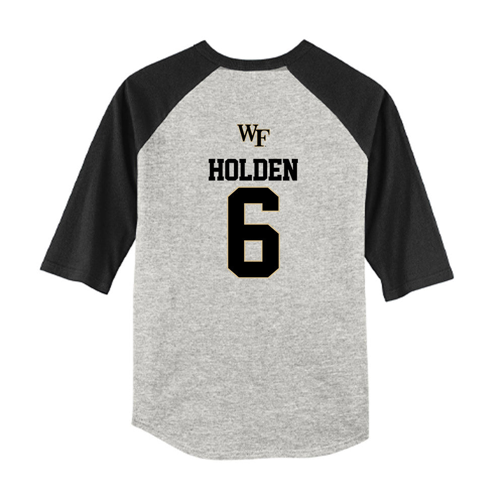Wake Forest - NCAA Baseball : Will Holden - USA Youth Raglan T-Shirt-1