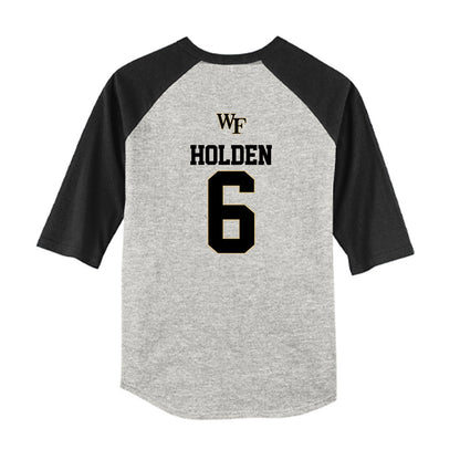 Wake Forest - NCAA Baseball : Will Holden - USA Youth Raglan T-Shirt-1