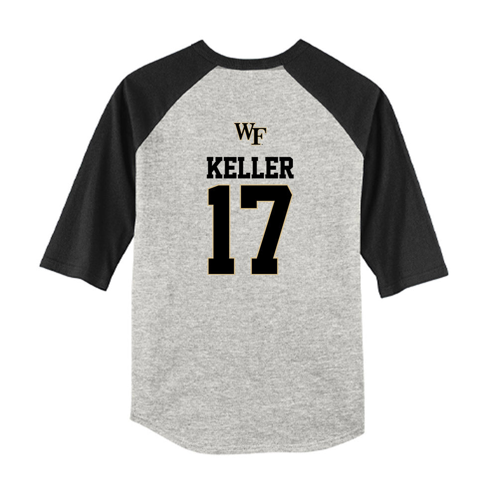 Wake Forest - NCAA Baseball : Ethan Keller - USA Youth Raglan T-Shirt-1